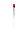 Pique à cheveux,  graine de Tagua teintée rouge