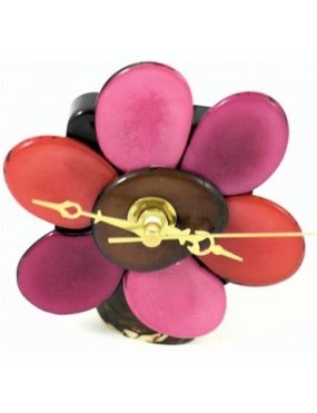 Horloge sur socle en graine de tagua 