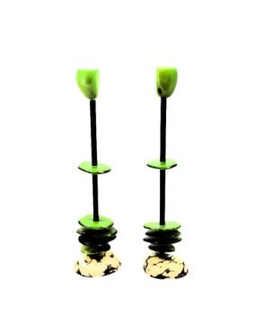 Chandeliers tagua teintés en vert