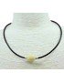 Collier  cuir et perles de tagua