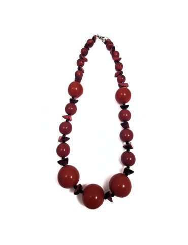 Collier perles de tagua et graines exotiques