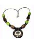 Collier perles de tagua et graines exotiques