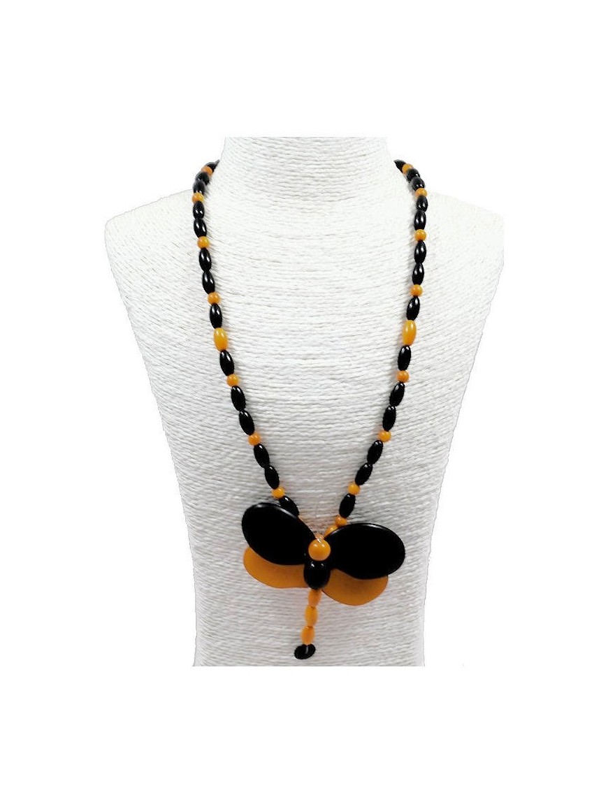 Collier libellule en ivoire végétal