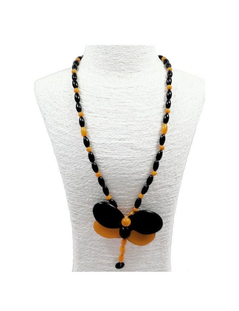 Collier libellule en ivoire végétal Collier libellule en ivoire végétal