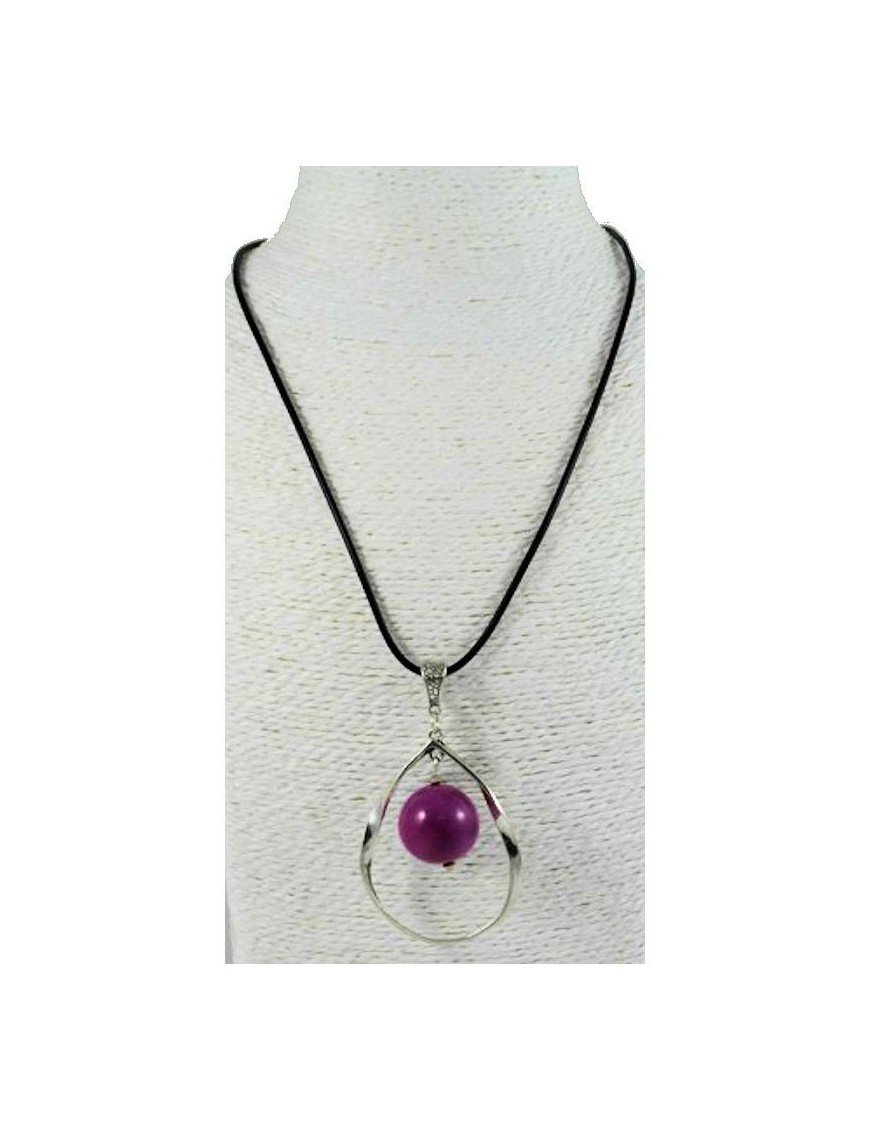 Pendentif alliage et perle de tagua