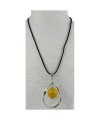 Pendentif alliage et perle de tagua jaune