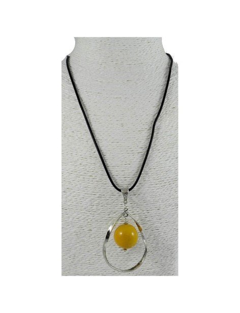 Pendentif alliage et perle de tagua Pendentif alliage et perle de tagua