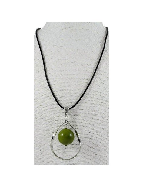 Pendentif alliage et perle de tagua Pendentif alliage et perle de tagua