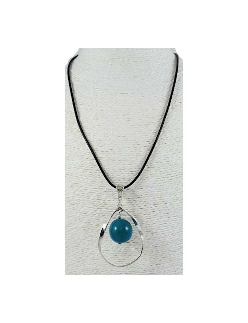 Pendentif alliage et perle de tagua