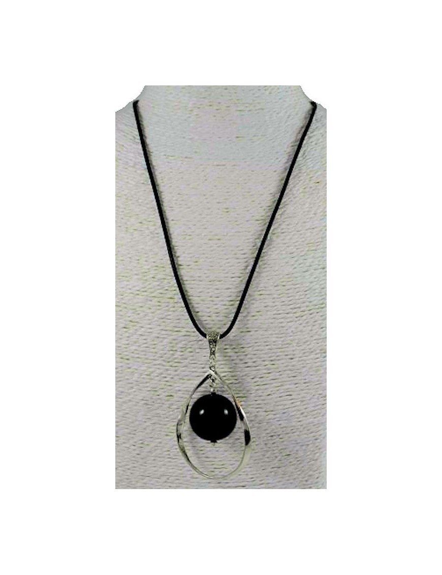 Pendentif alliage et perle de tagua