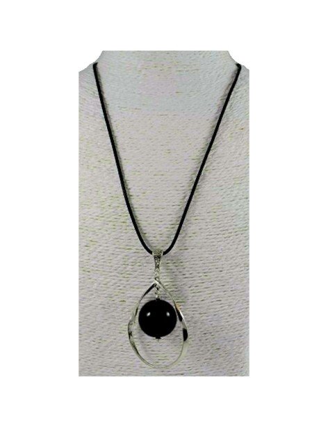 Pendentif alliage et perle de tagua