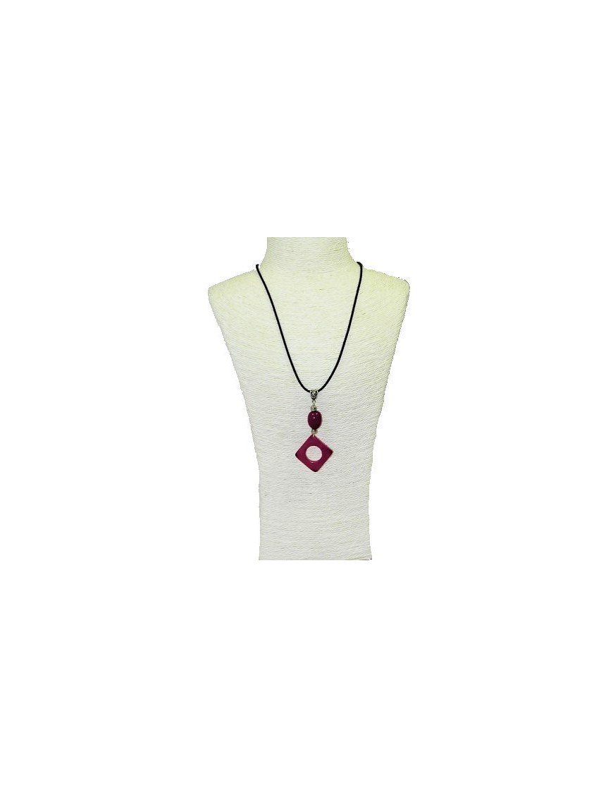 Pendentif design tagua teintée violet 