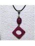 Pendentif design tagua teintée violet 