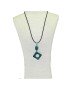 Pendentif design tagua teintée bleu