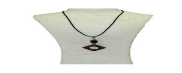 Pendentif design tagua teintée marron