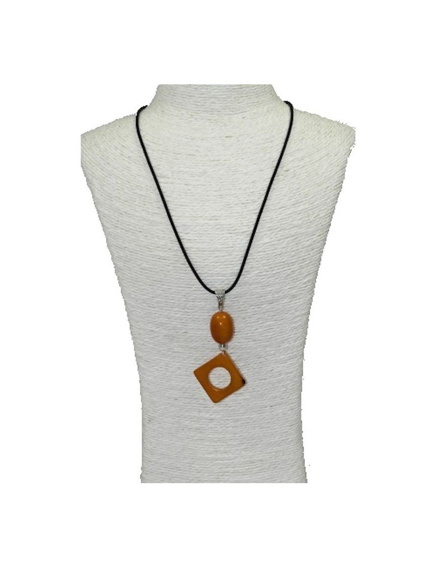 Pendentif design tagua teintée orange