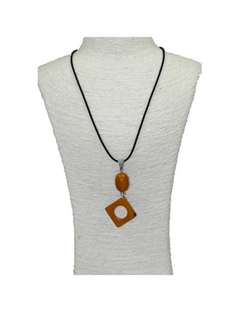 Pendentif design tagua teintée orange