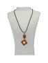 Pendentif design tagua teintée orange