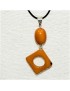 Pendentif design tagua teintée orange