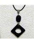 Pendentif design tagua teintée noir