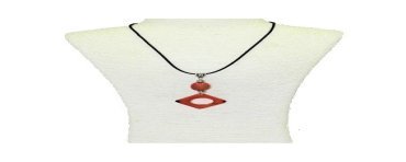 Pendentif design tagua teintée rose
