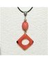 Pendentif design tagua teintée rose