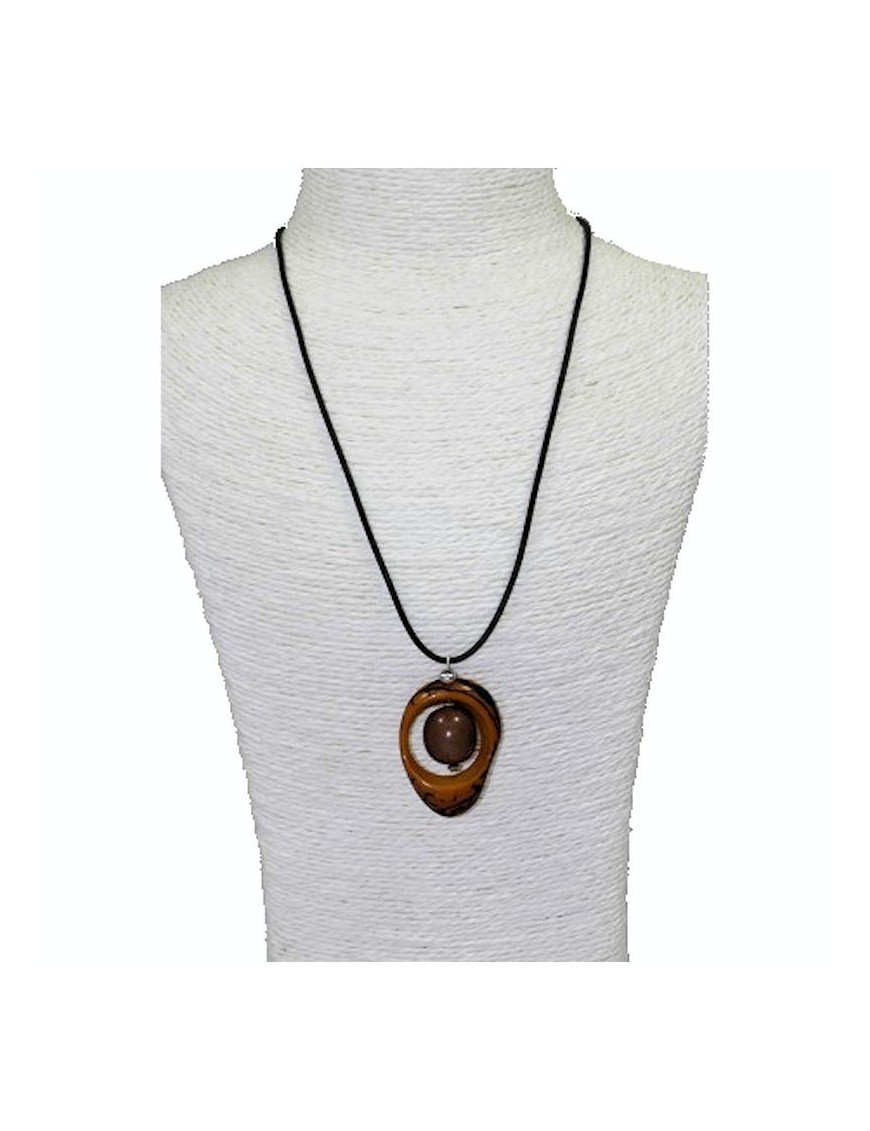 Pendentif tagua teintée 