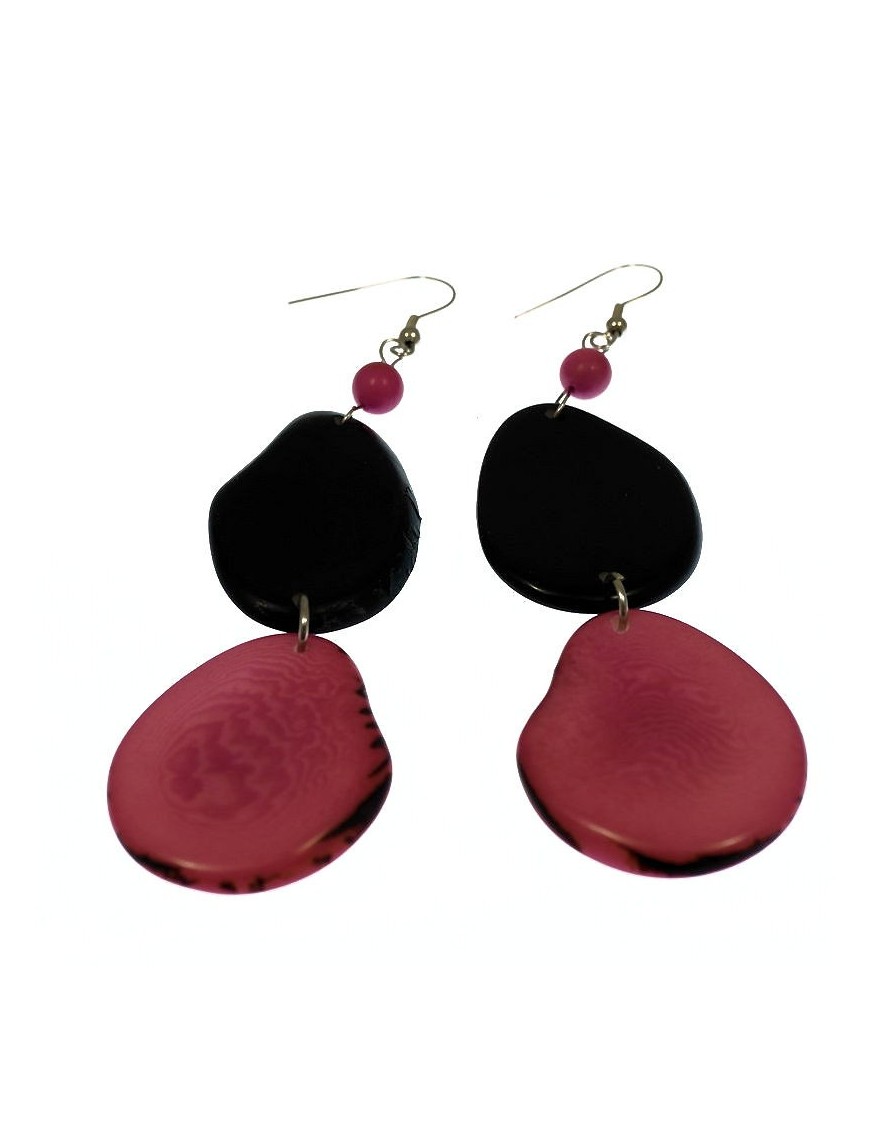 Boucles d'oreilles tranches en ivoire végétal