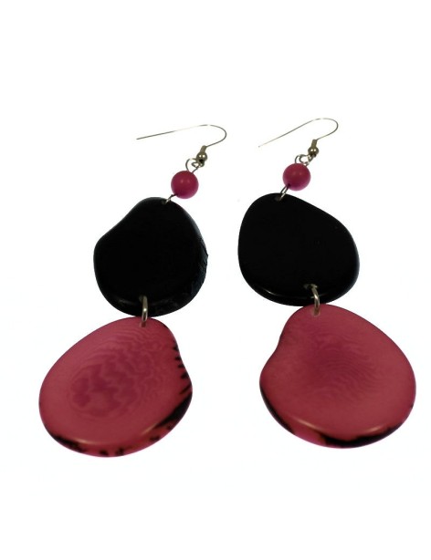 Boucles d'oreilles tranches en ivoire végétal Boucles d'oreilles tranches en ivoire végétal