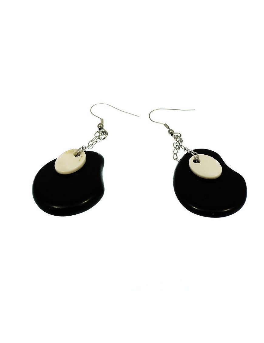 Boucles d'oreilles tranches en ivoire végétal