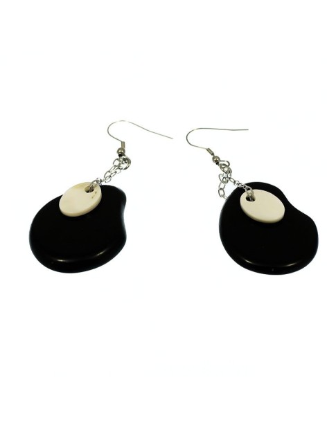 Boucles d'oreilles tranches en ivoire végétal Boucles d'oreilles tranches en ivoire végétal