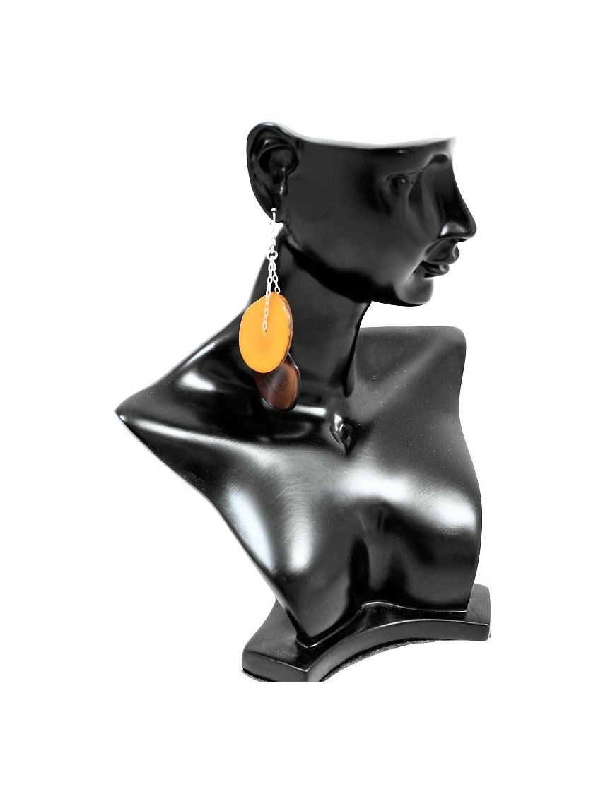 Boucles d'oreilles tranches en ivoire végétal