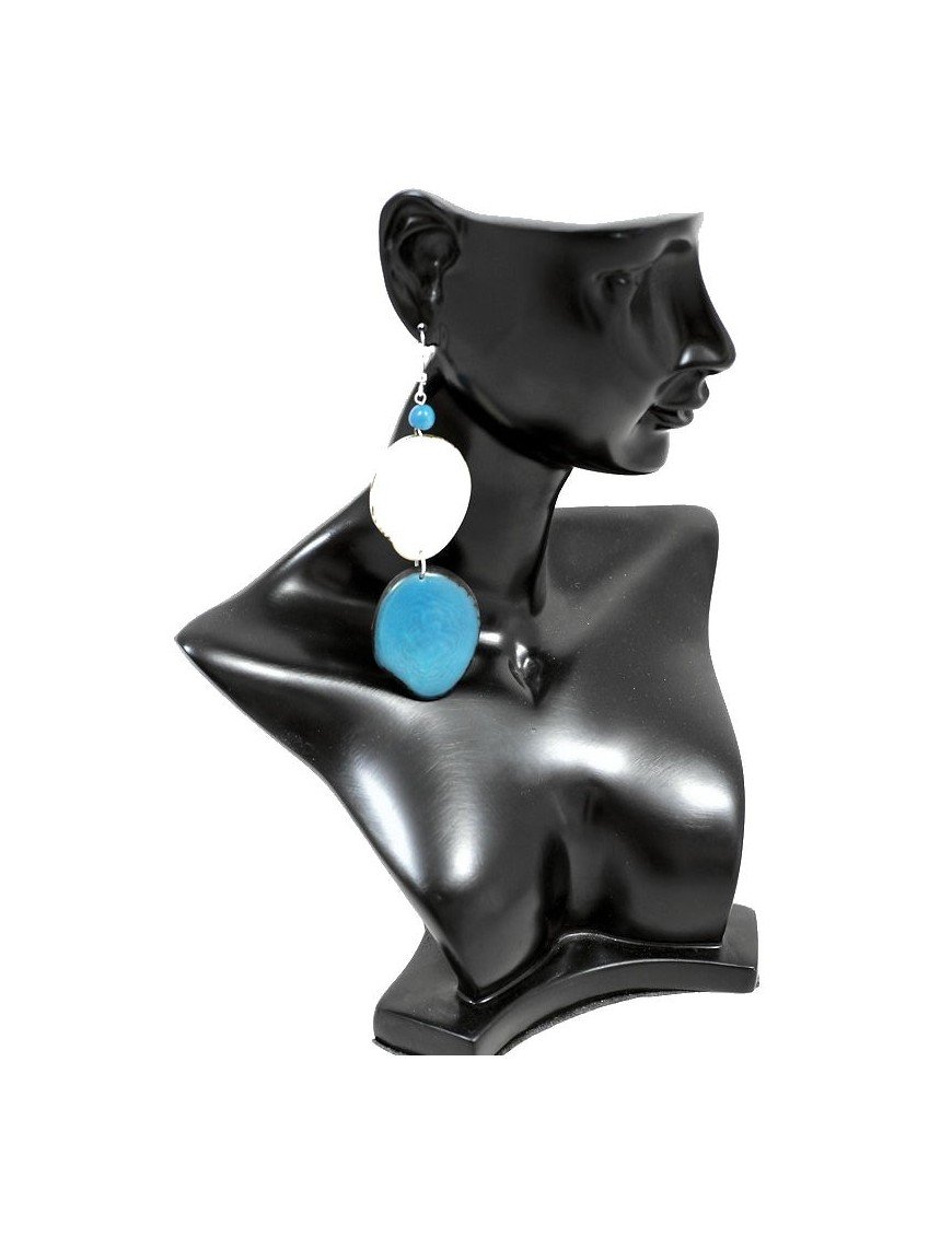 Boucles d'oreilles tranches en ivoire végétal