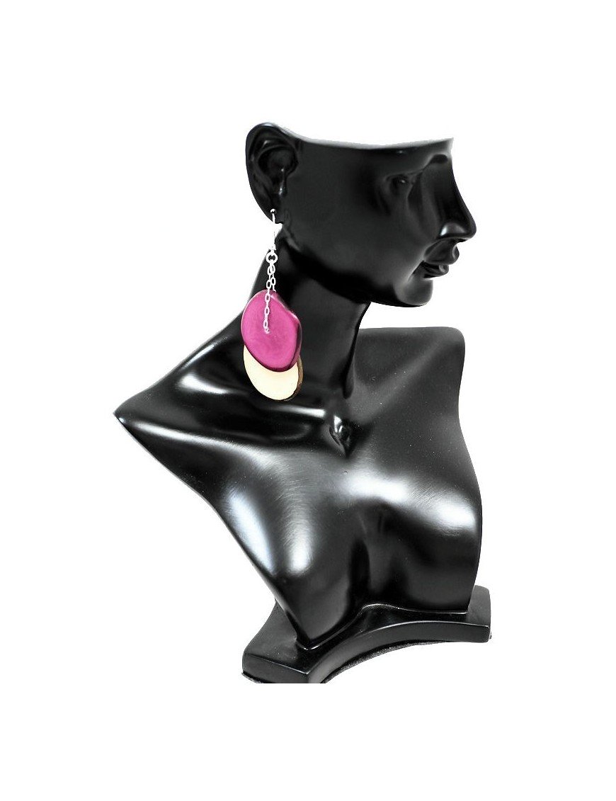 Boucles d'oreilles tranches en ivoire végétal