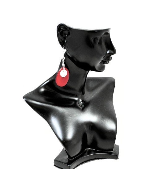 Boucles d'oreilles tranches en ivoire végétal Boucles d'oreilles tranches en ivoire végétal