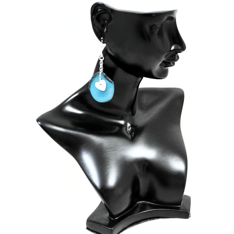 Boucles d'oreilles tranches en ivoire végétal