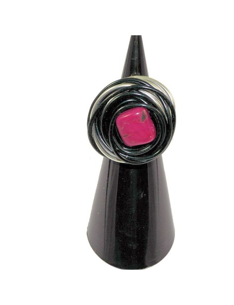 Bague aluminium et perle de tagua Bague aluminium et perle de tagua
