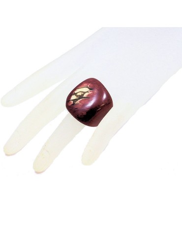 Bague en tagua teintée violet