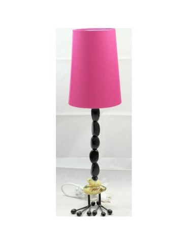 Lampe pied bougeoir en graines de tagua