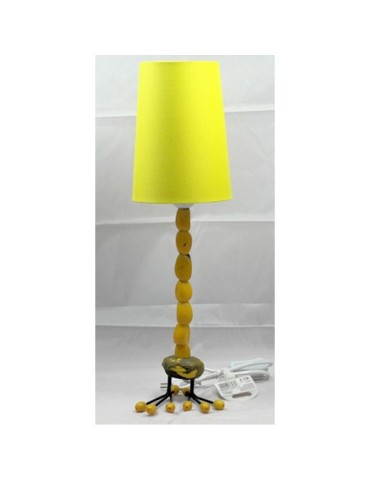 Lampe pied bougeoir en graines de tagua