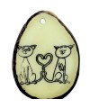 Gravure d\'un Coeur sur une tranche de tagua