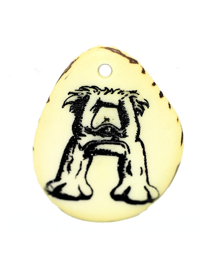 Tranche de tagua gravée lettre A 