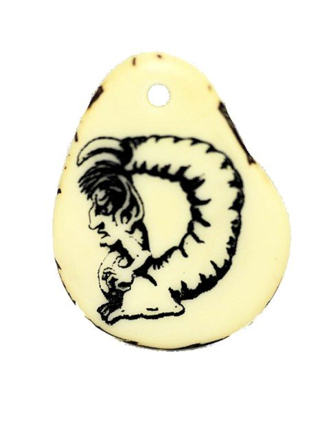 Tranche Tagua gravée lettre D Tranche Tagua gravée lettre D