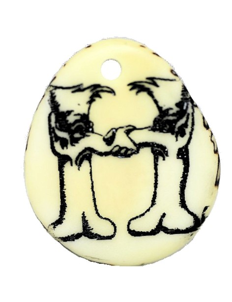 Tranche Tagua gravée lettre H Tranche Tagua gravée lettre H