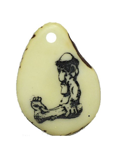 Tranche Tagua gravée lettre J Tranche Tagua gravée lettre J