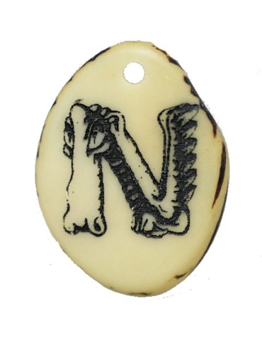 Tranche Tagua gravée lettre N 