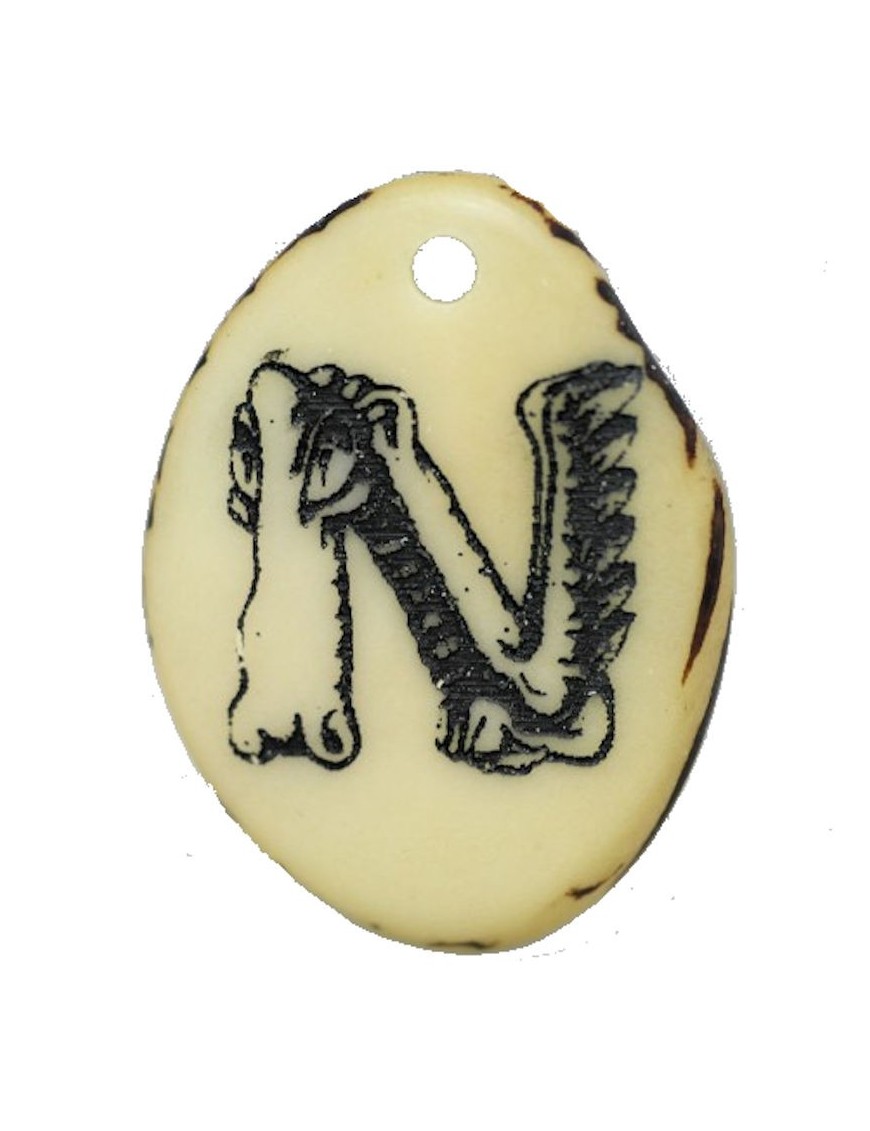 Tranche Tagua gravée lettre N 