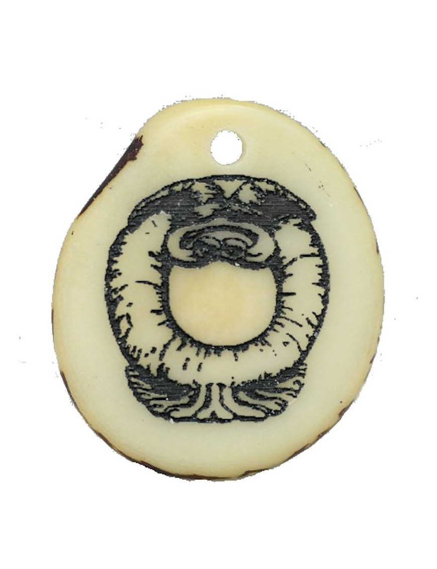 Tranche Tagua gravée lettre O 