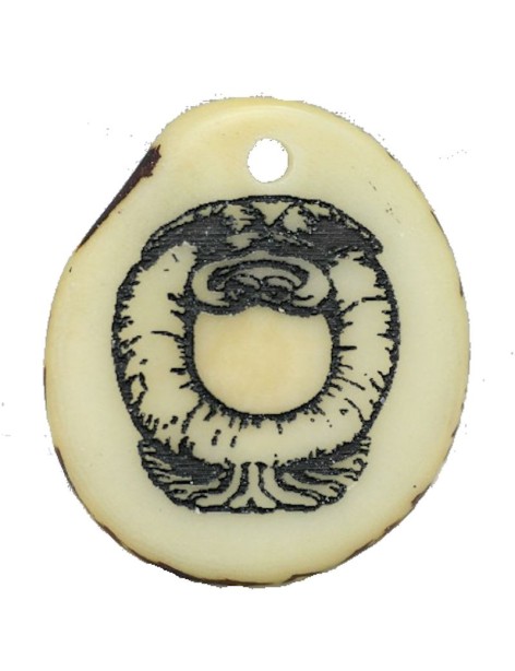 Tranche Tagua gravée lettre O 