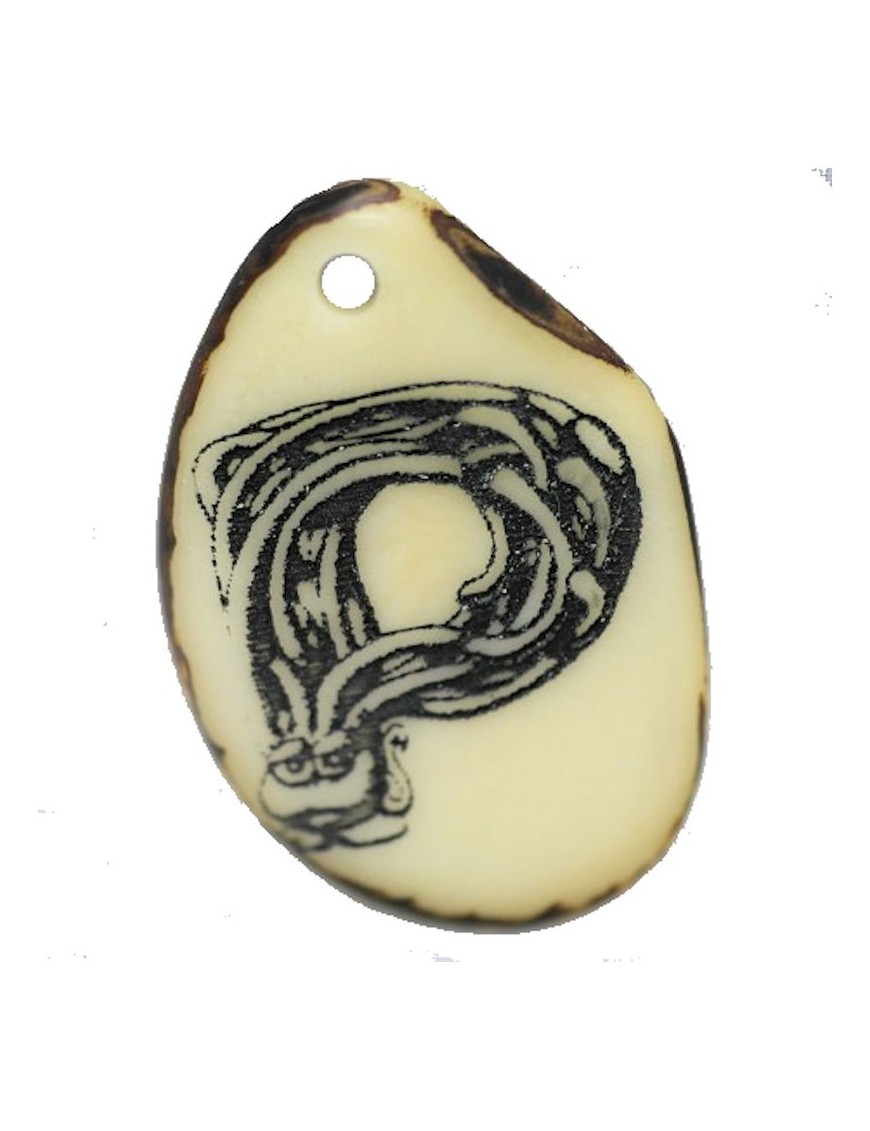 Tranche Tagua gravée lettre P 